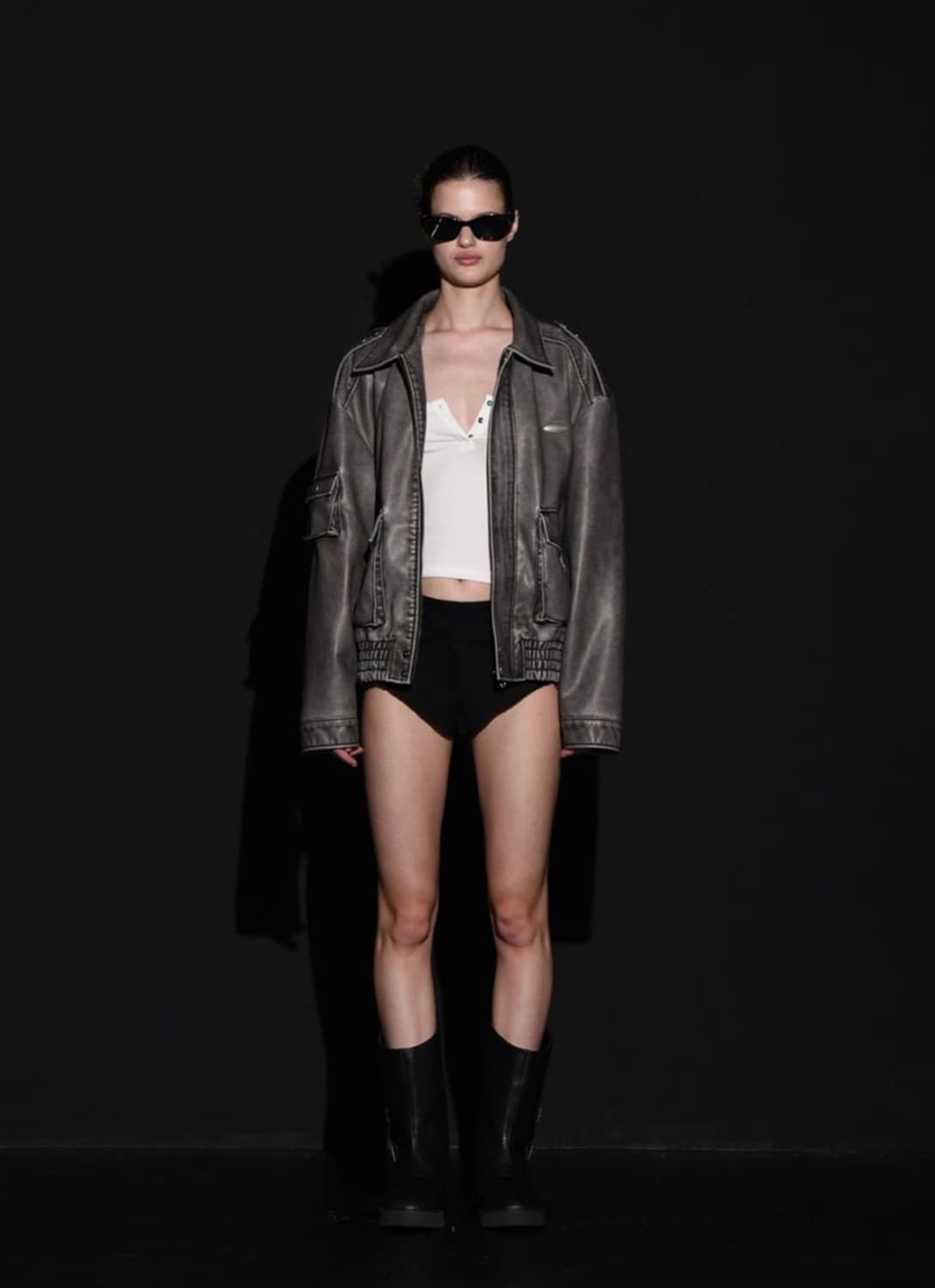 [1착]보헤미안서울 봄버 레더 점퍼 워시드그레이 2 leather 상품이미지1