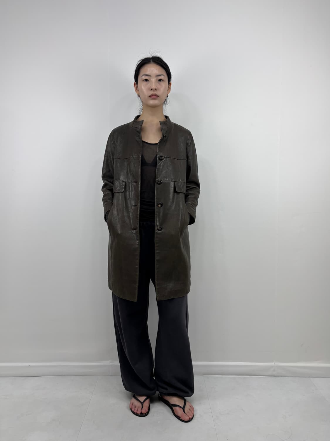 DEMIAN LAMBSKIN HALF COAT 상품이미지4