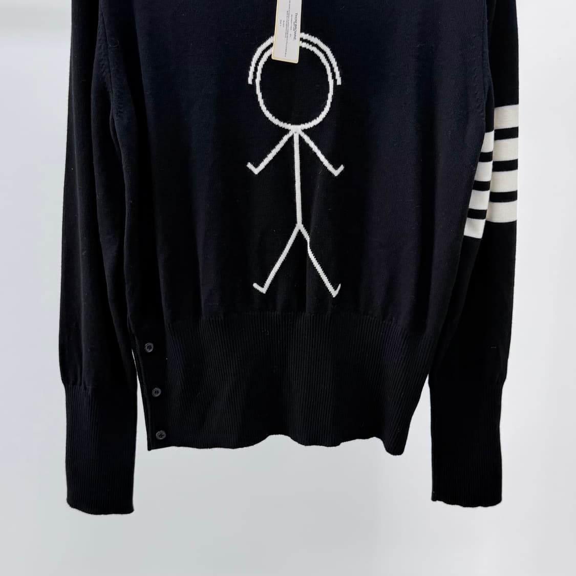 [미사용/2] 톰브라운 사선완장 인타르시아 아이콘 울 니트 블랙 상품이미지4