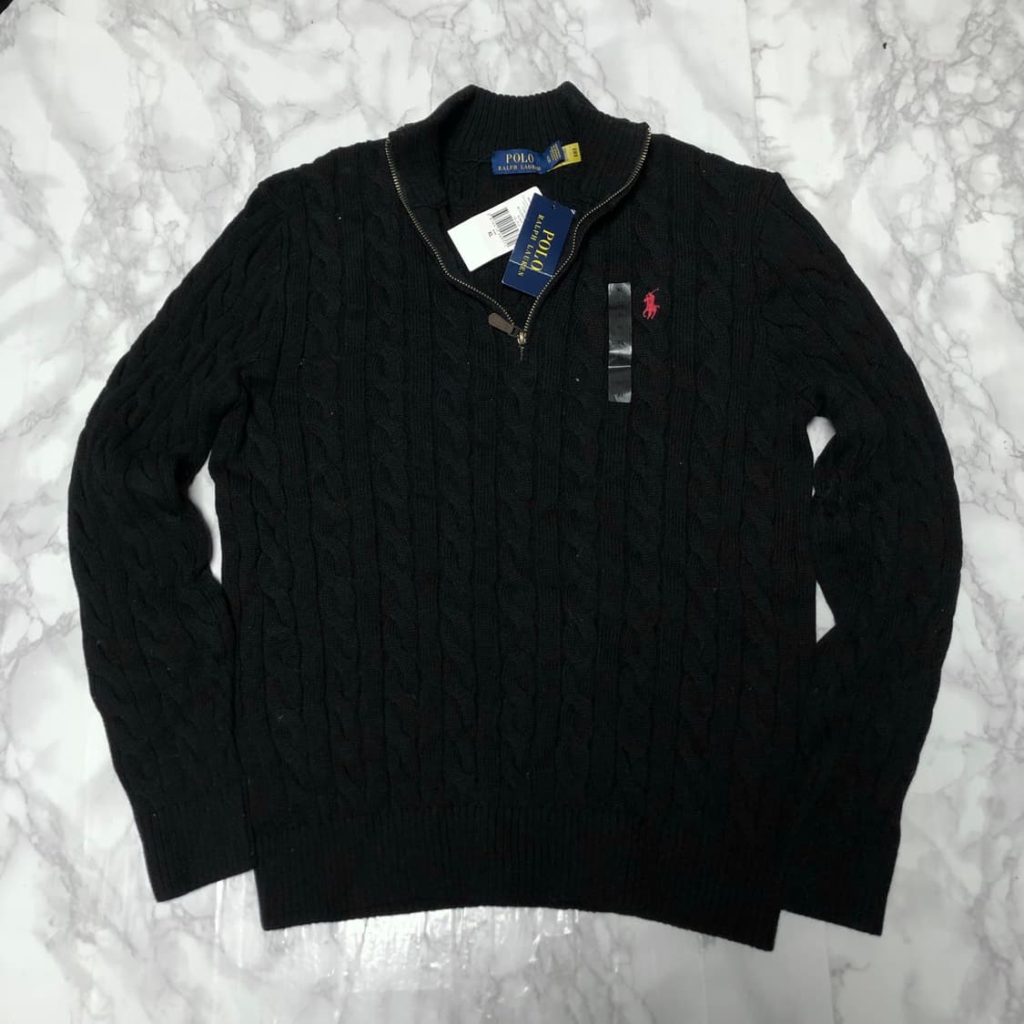 폴로 랄프로렌 꽈배기 니트 새상품 반집업 상품이미지1