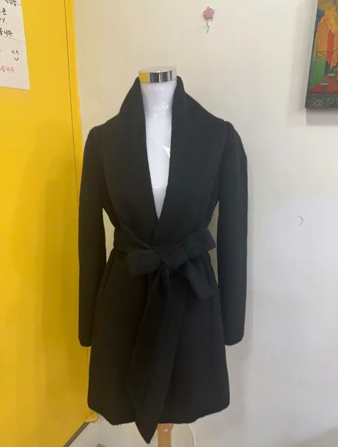 DECO 알파카 울 혼방 벨티드 숄카라 코트 상품이미지2