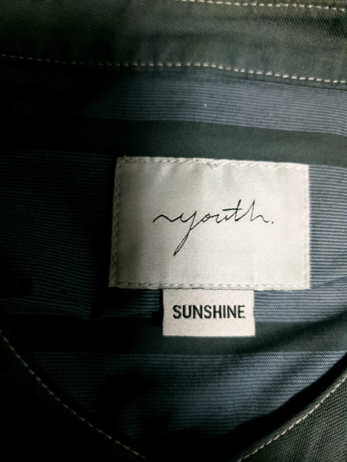 (일본원사) YOUTH 유스 18s 스트라이프 헨리넥 페이퍼 셔츠 그레이 상품이미지5