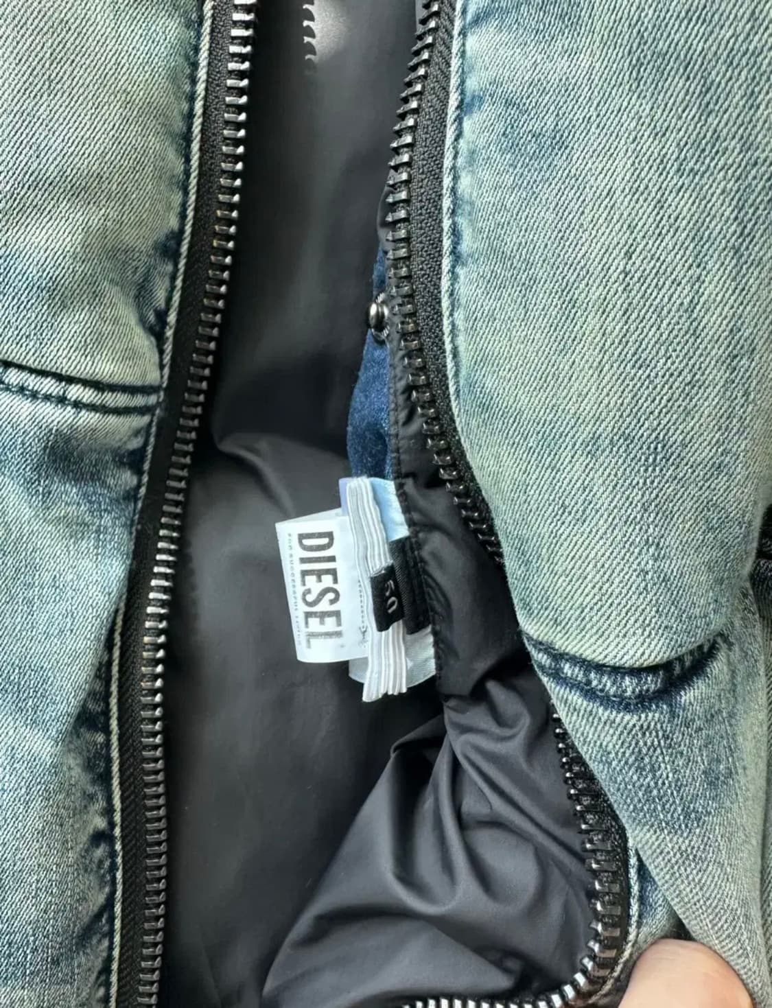 디젤 트리티드 데님 퍼퍼 자켓 블루 상품이미지4