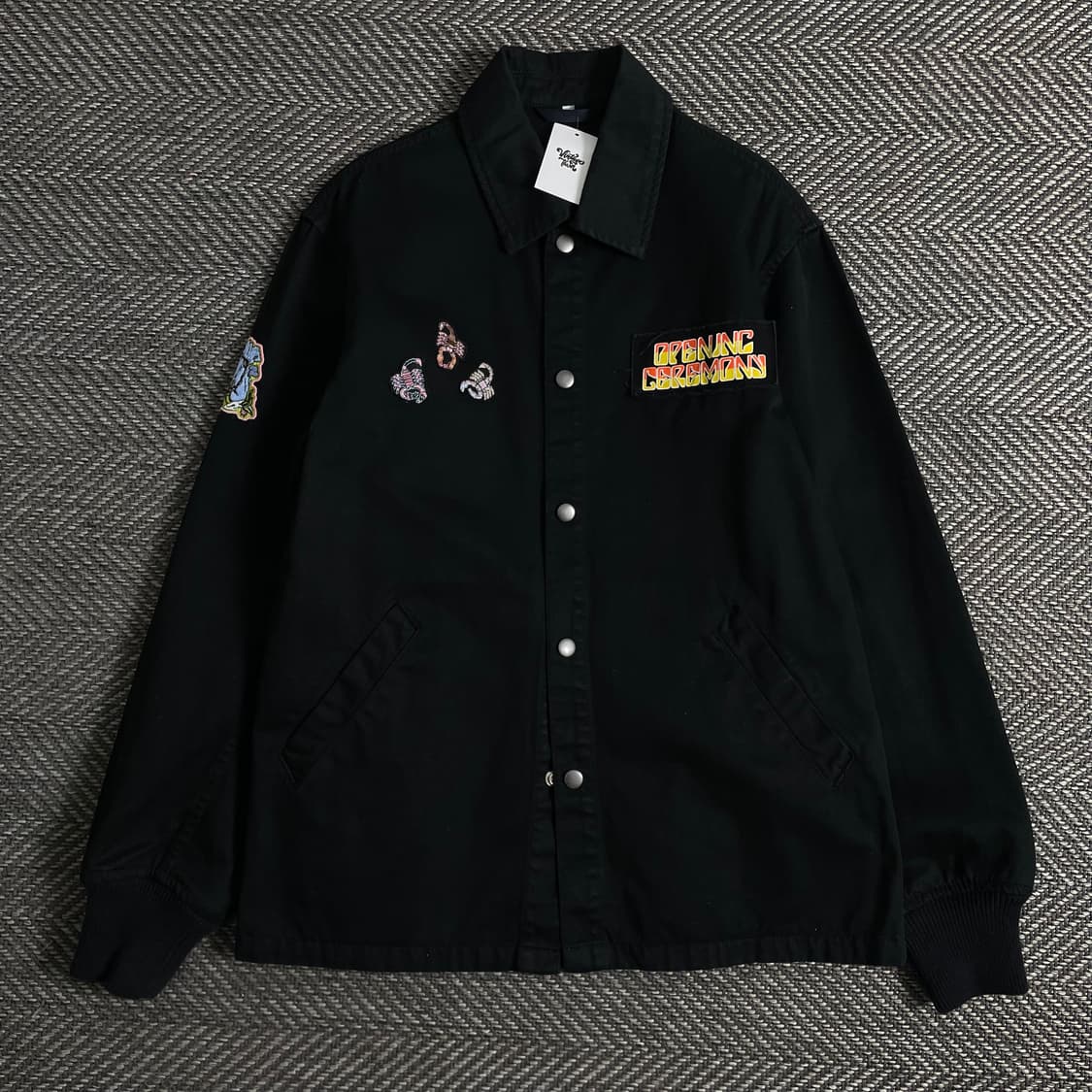 오프닝세레모니 빅로고 블랙 워크 자켓o 3064 상품이미지3