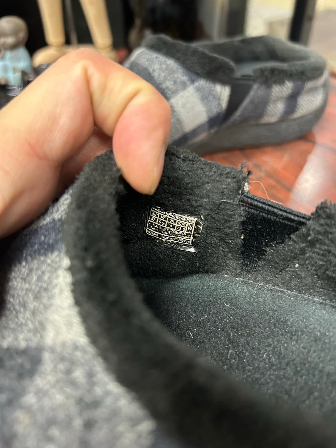 빈티지 킨 KEEN 울체크 플리스 하우저 슬리퍼 size235 상품이미지3