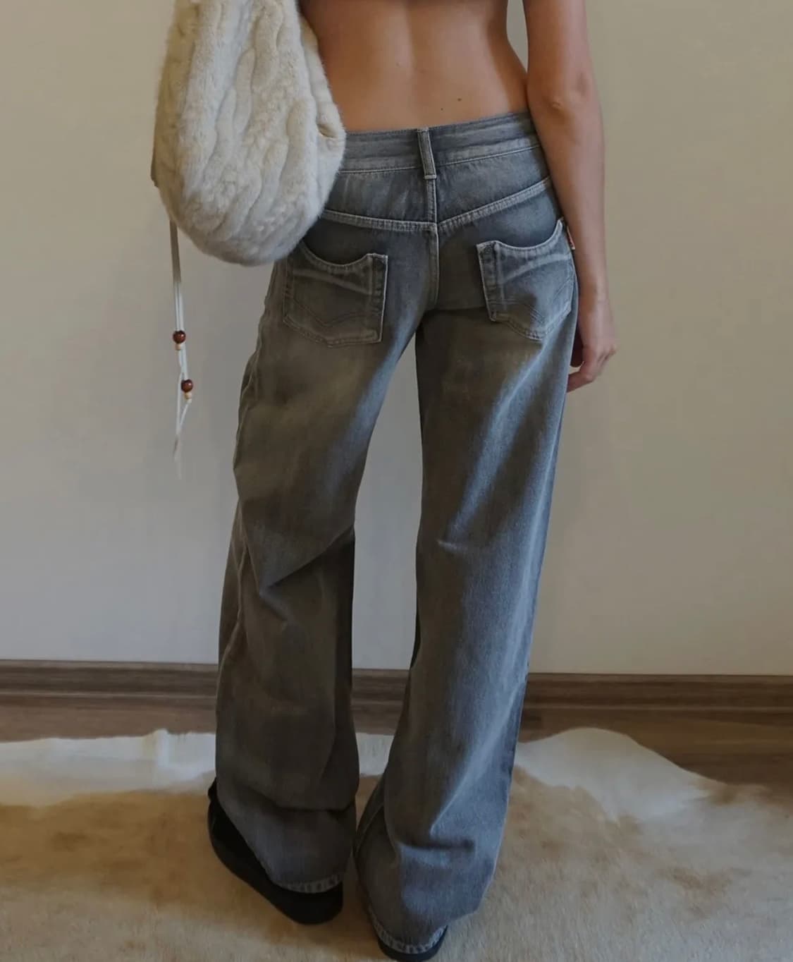 Pintuck Pocket Denim Pants Washed Gray M 상품이미지2