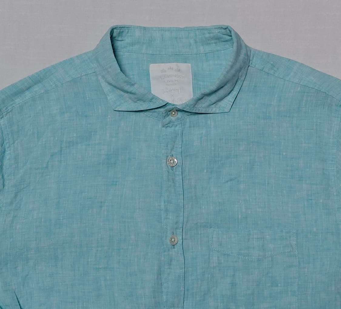[M] 고스타 디 푸가 x 플랜더스 리넨 100% 7부 셔츠 (민트) 상품이미지2