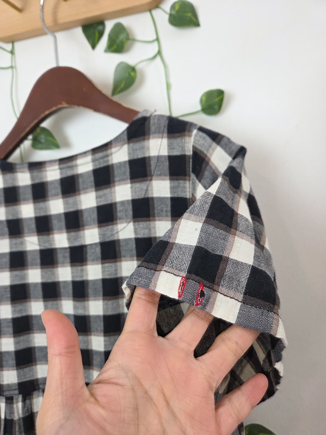 너드 체크 반팔 원피스 상품이미지6