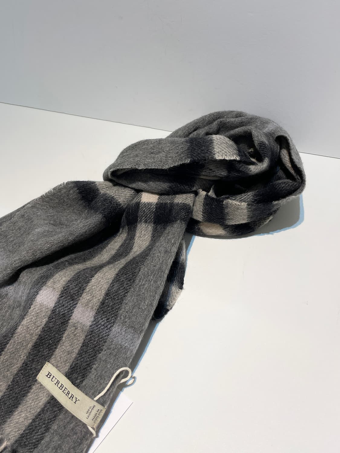 버버리 자이언트 체크 스코틀랜드 100% 캐시미어 목도리 A1535 상품이미지3