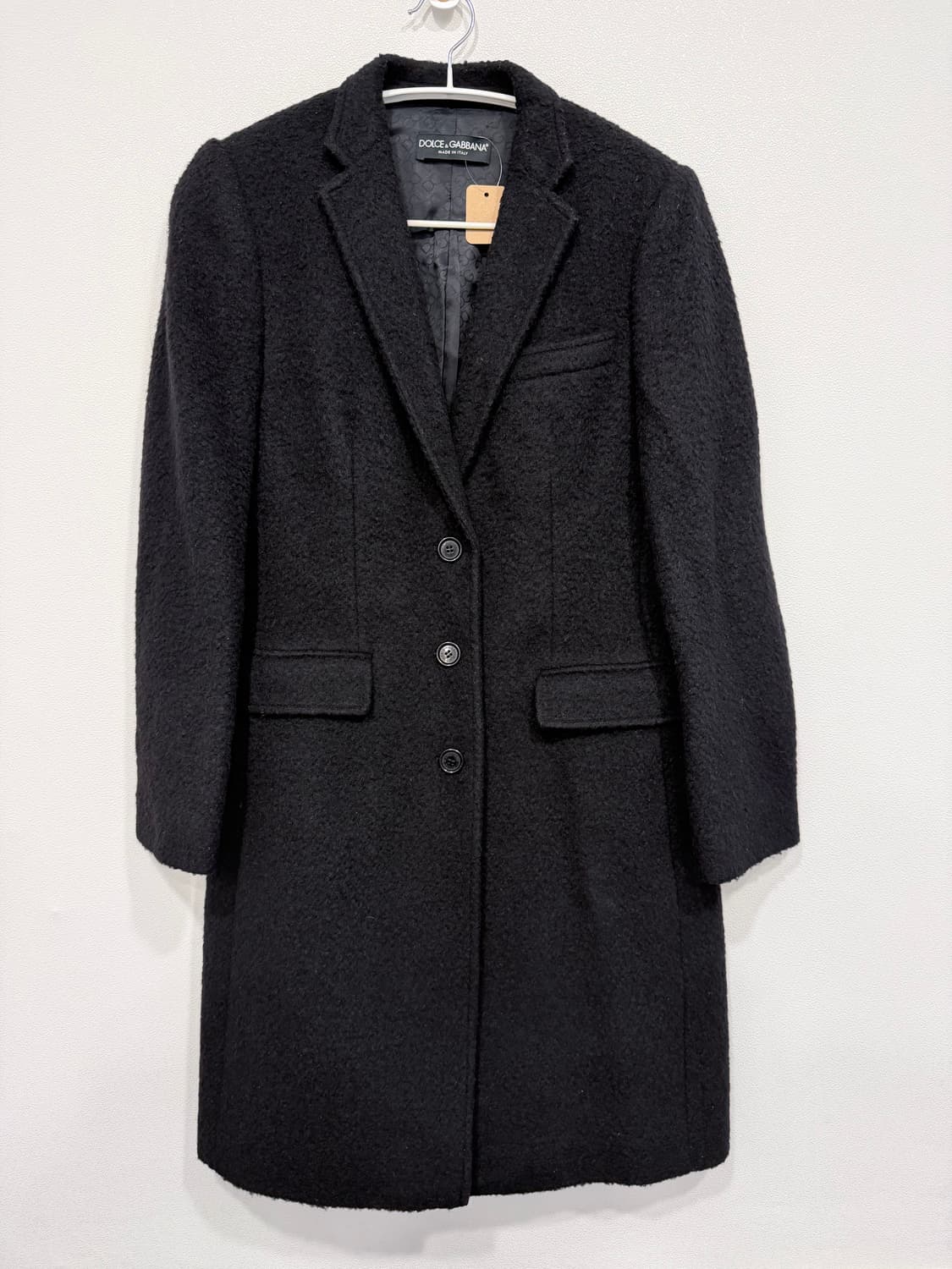 돌체앤가바나 울 모헤어 쓰리버튼 블랙 롱 코트 상품이미지2