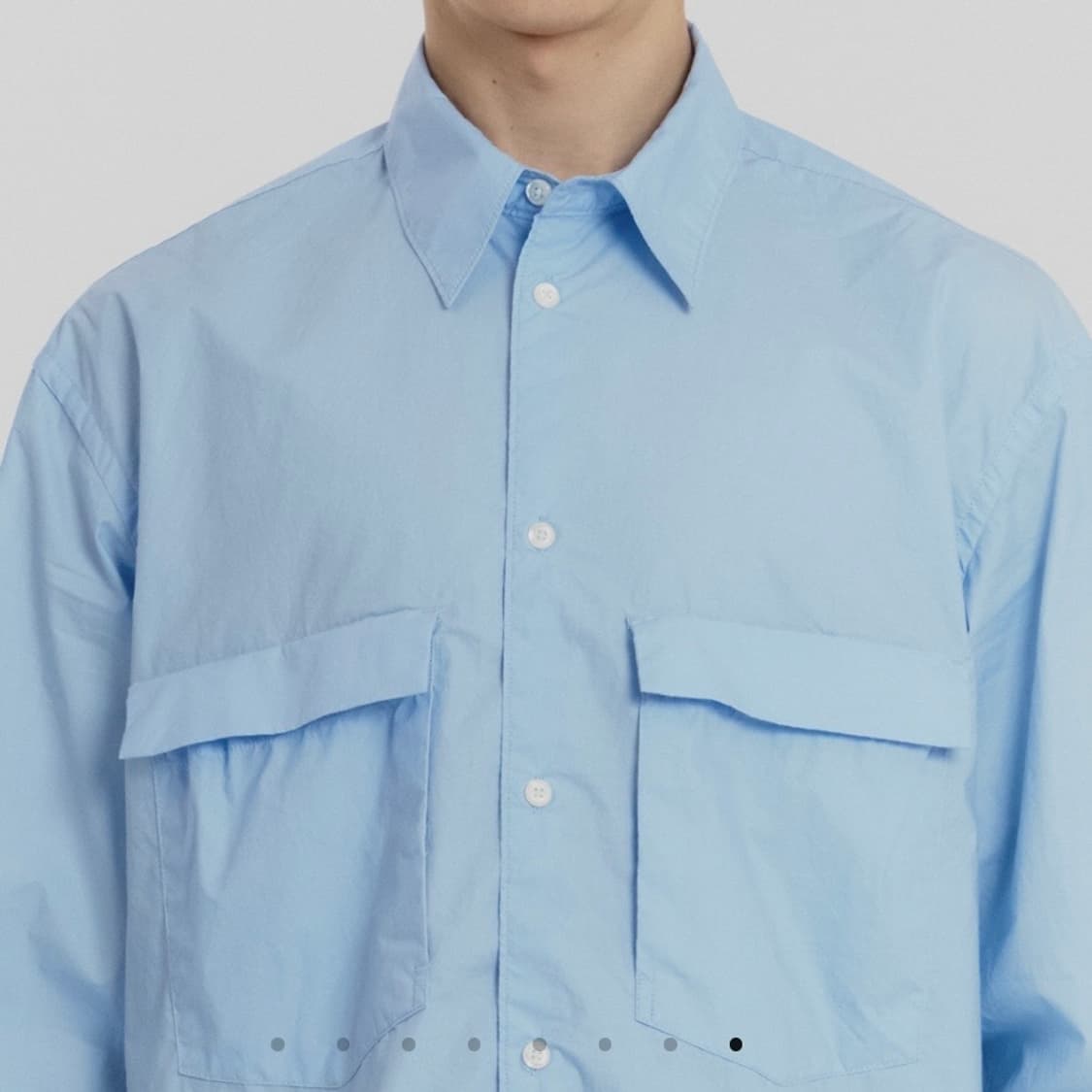 언어펙티드/ 드로스트링 셔츠 스카이블루/ M 상품이미지3