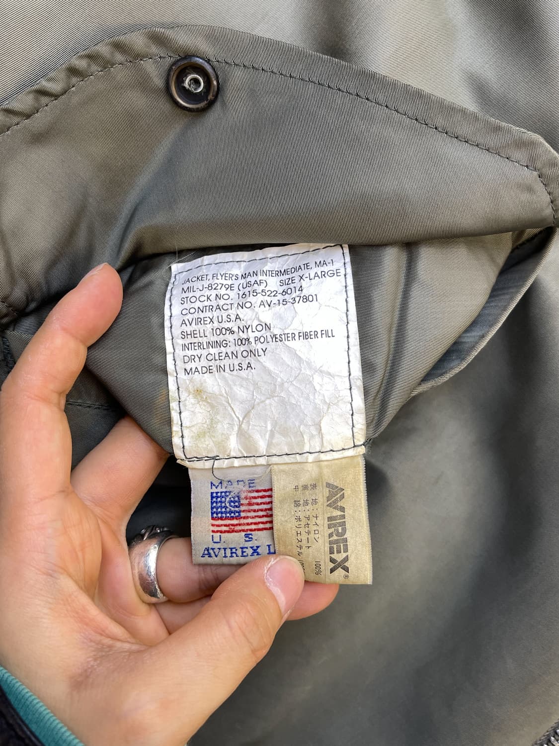 아비렉스 90s VF-117 프라이배티어스 Ma-1 자켓 상품이미지6