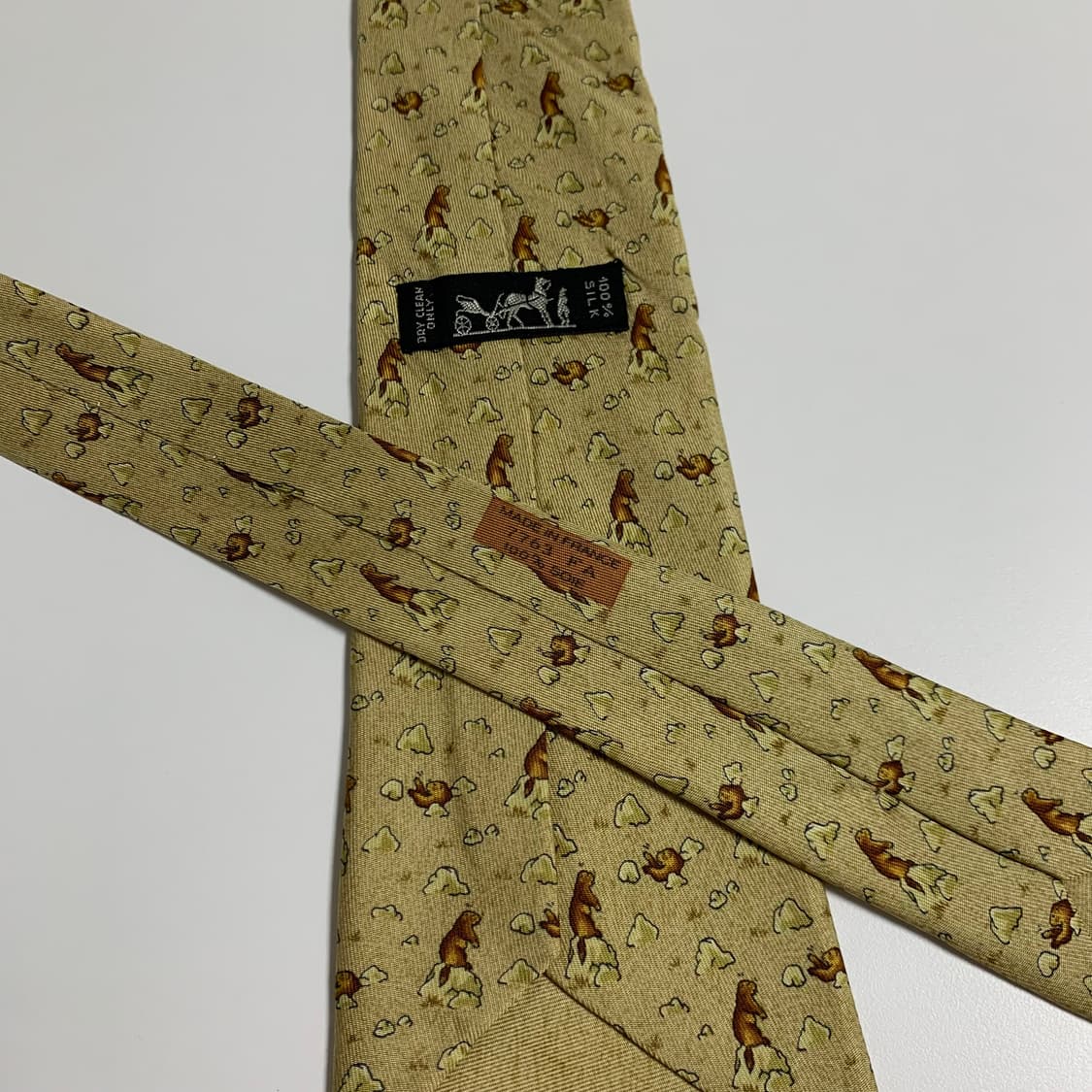 에르메스(HERMES) 프랑스 명품 100실크 혼주 정장넥타이 A+등급 상품이미지6