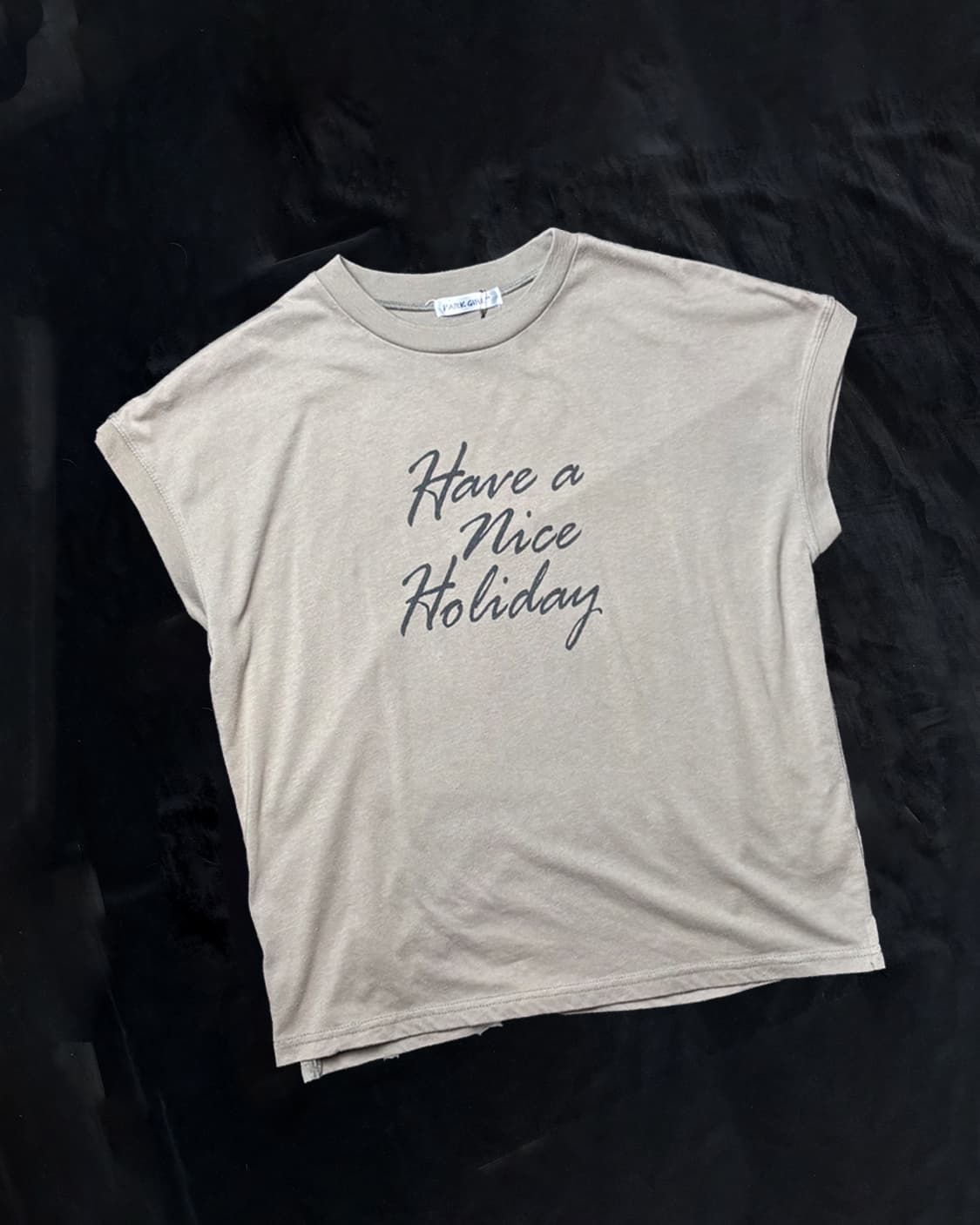 일본빈티지 브라운 나시형 티셔츠 상품이미지1