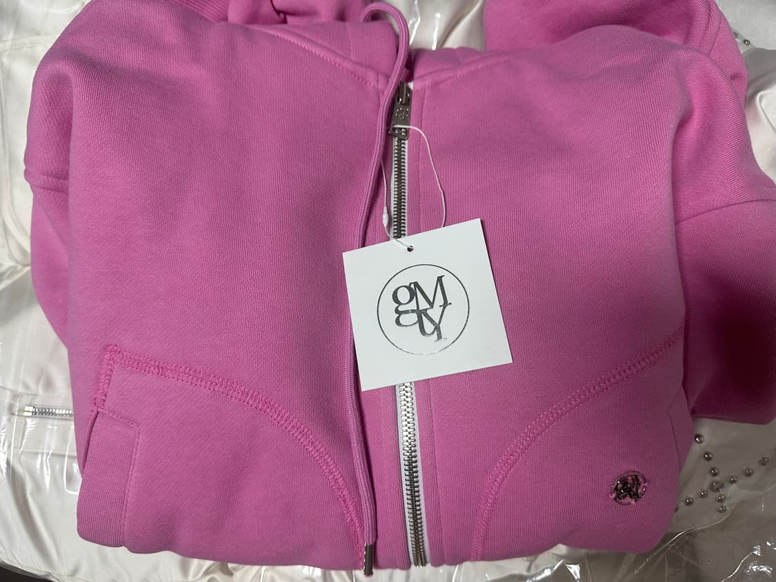 (새상품) 김미더영 셔링 크롭 후드집업 상품이미지3