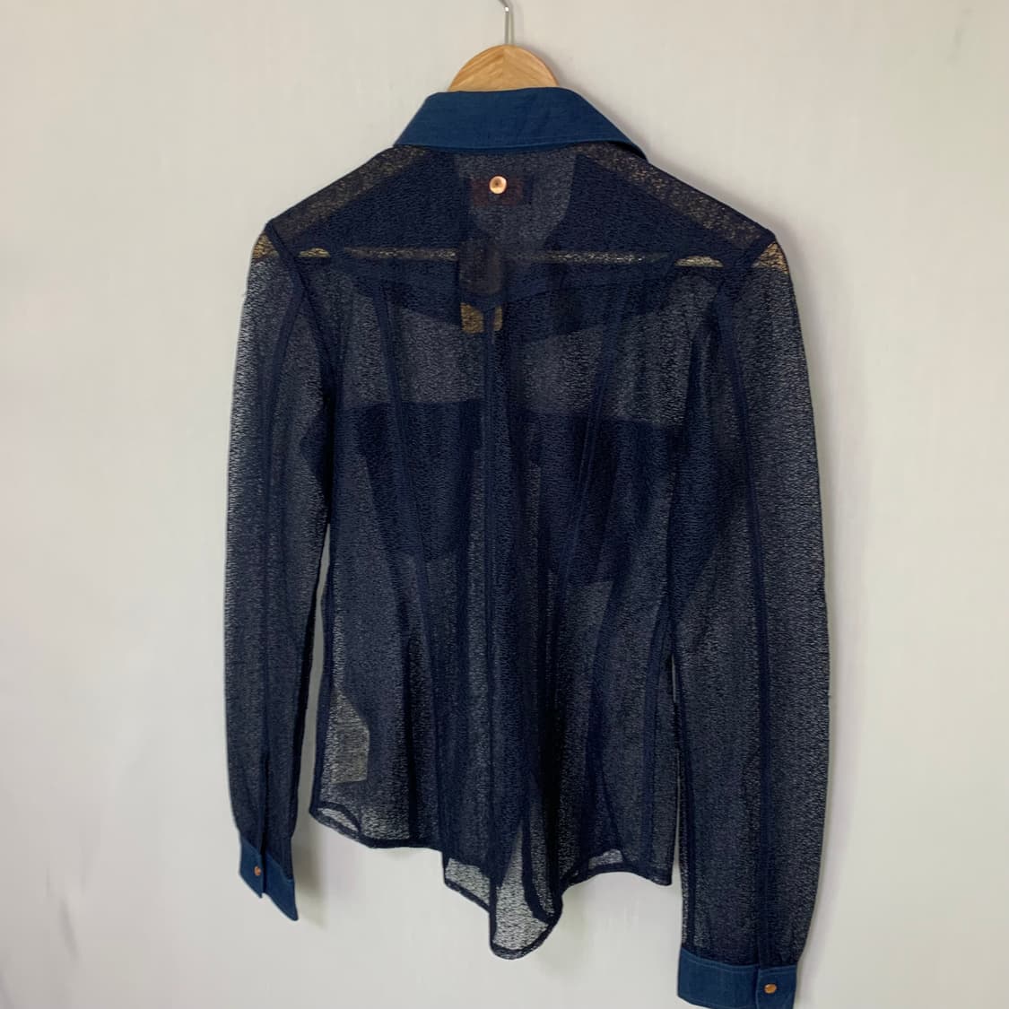 DIESEL 디젤 슬림 라인 시스루 메쉬 포켓 데님 셔츠 빈티지 y2k 상품이미지5