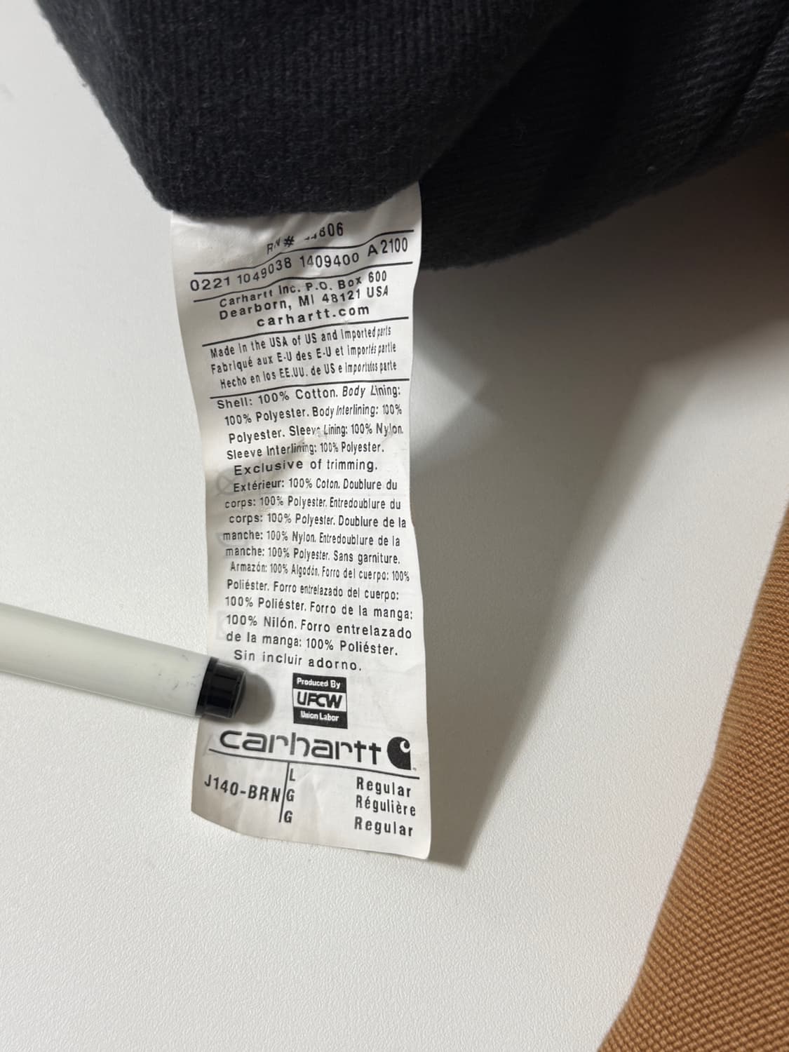 칼하트 오버핏 J140 브라운 액티브 자켓 상품이미지7