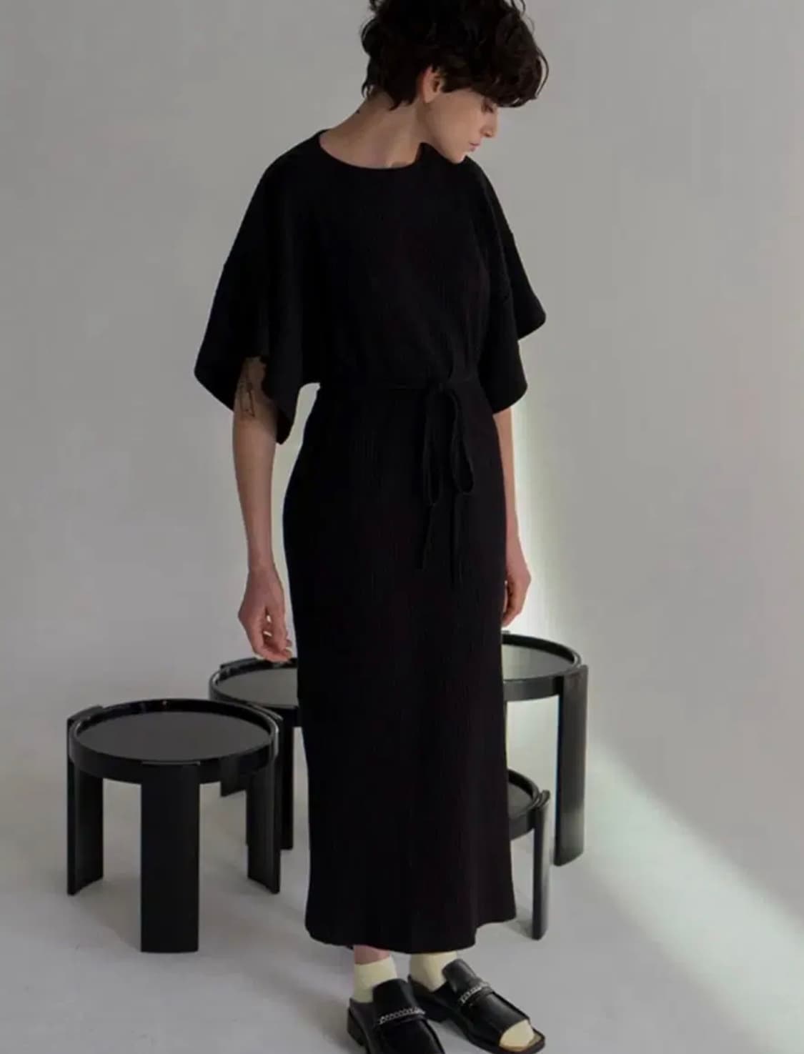베이스레인지 Baserange Clair Dress  Black/S 상품이미지2