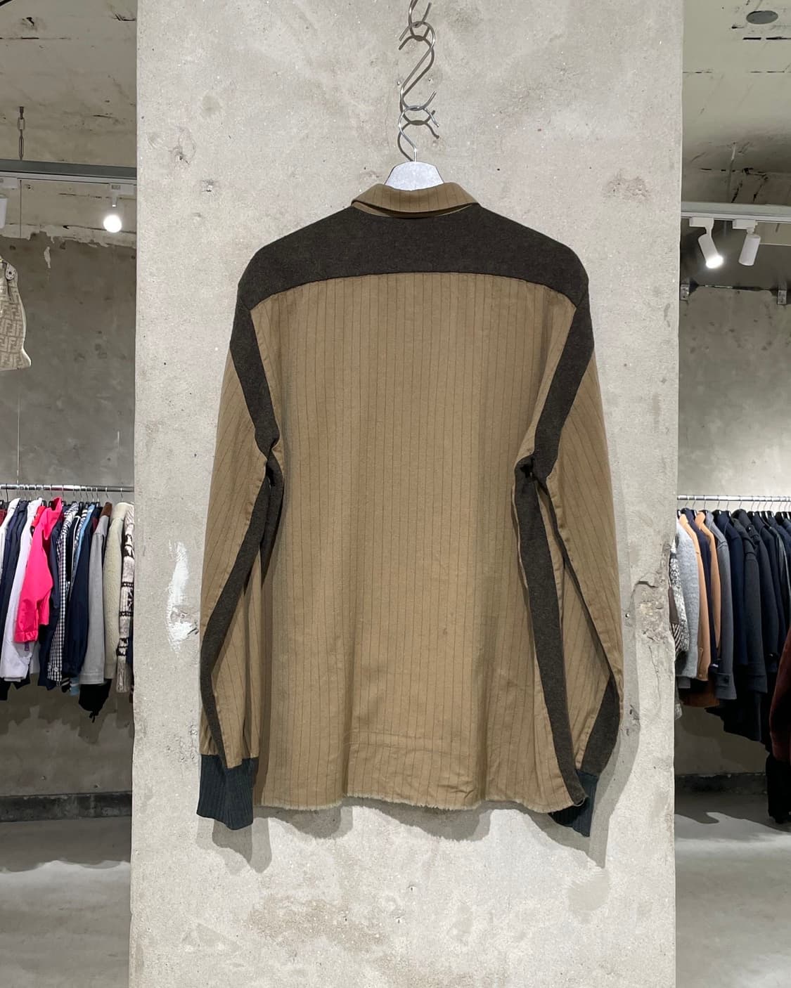 그리핀 브라운 울 패널 스트라이프 셔츠 상품이미지6