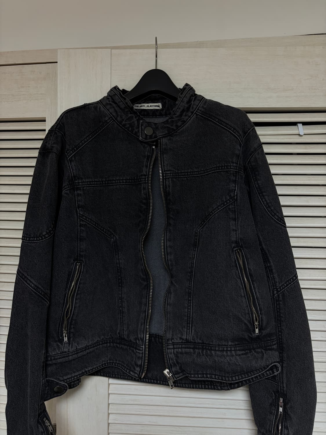 디안티플랫폼 오버핏 크롭 라이더 데님 자켓 상품이미지2