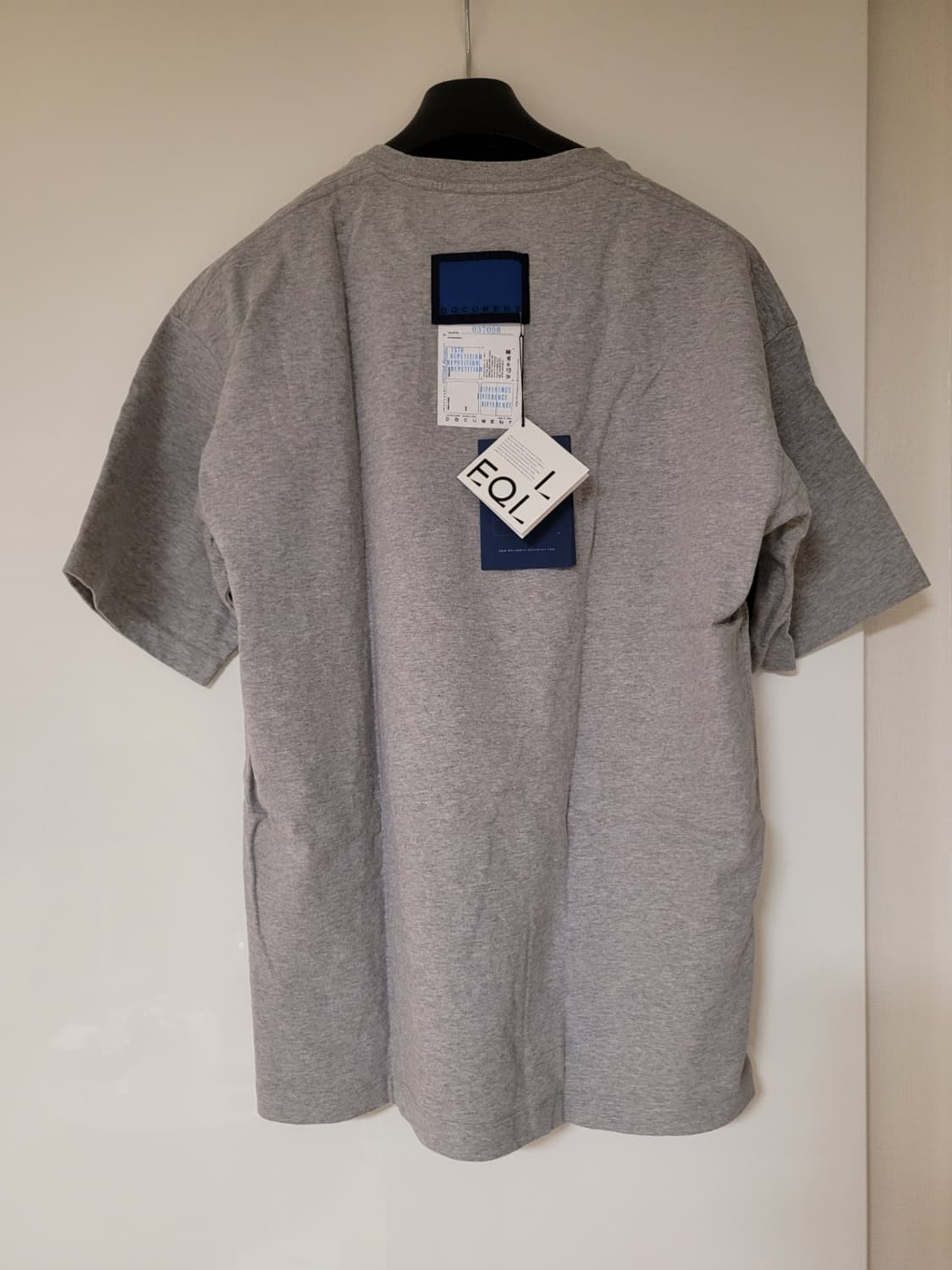 도큐먼트 백로고 반팔티 그레이 M 새상품 상품이미지2