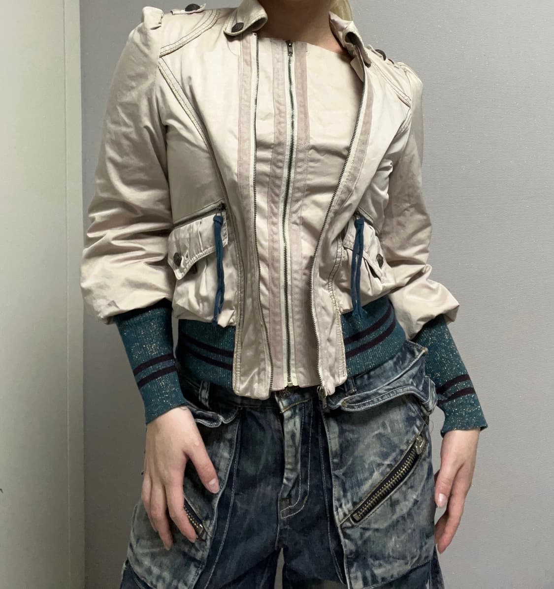 빈티지 y2k 와투케 투웨이 집업 자켓 상품이미지1