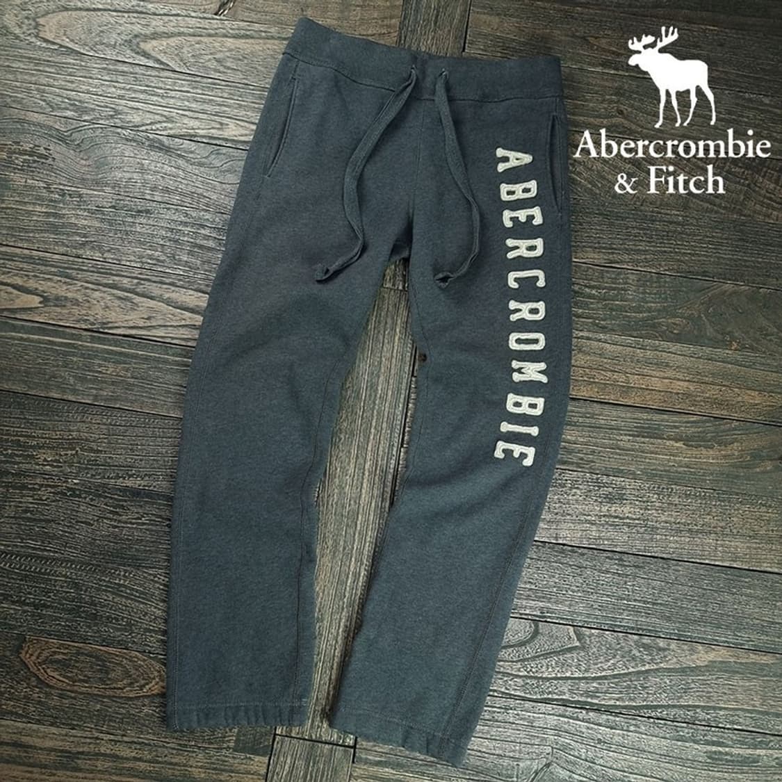 [아베크롬비] Y2K 빅로고 패치 스웻 팬츠 챠콜 M19221 상품이미지1