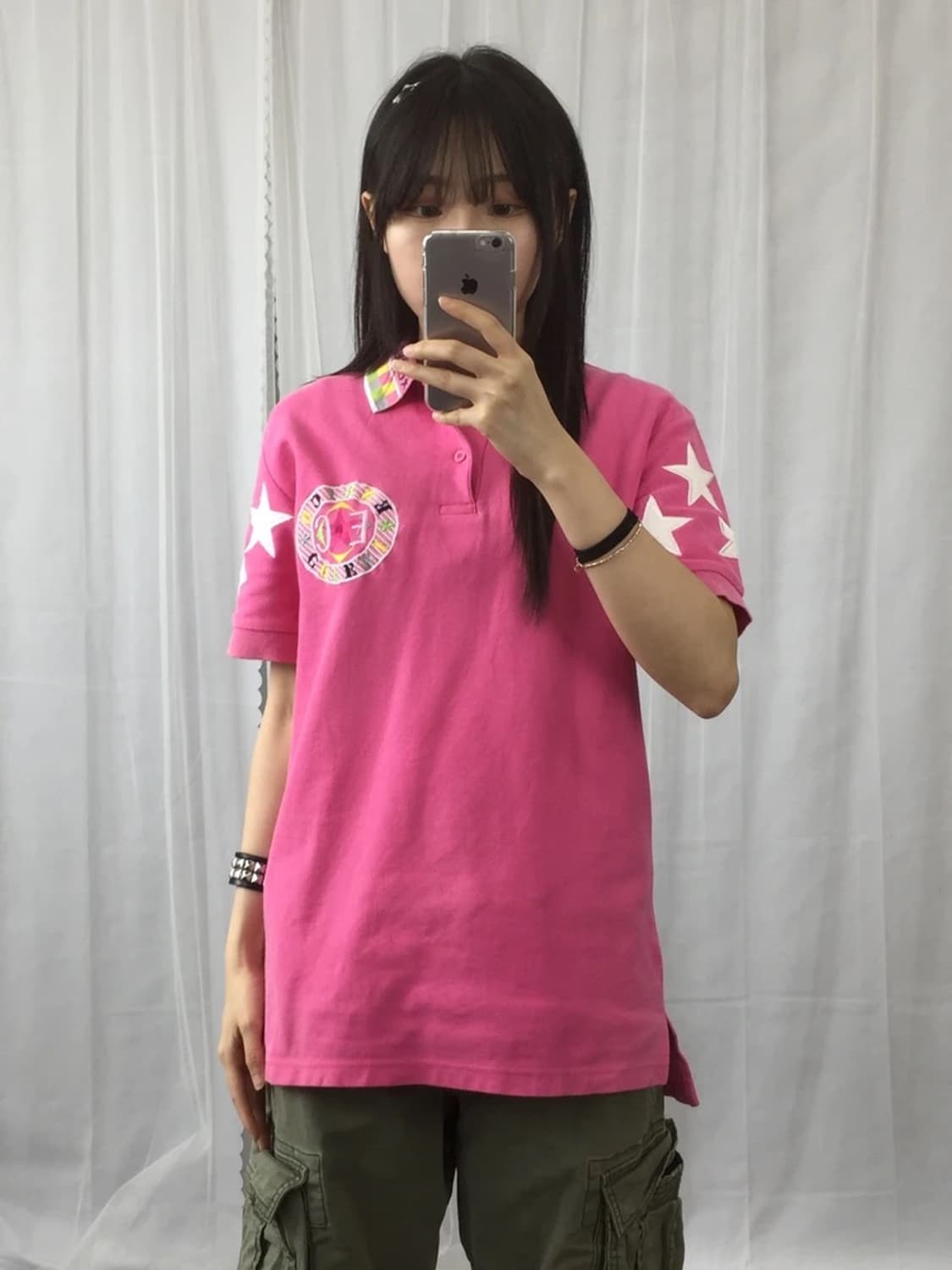 Enrico Coveri Pink Star Polo Shirt 상품이미지1