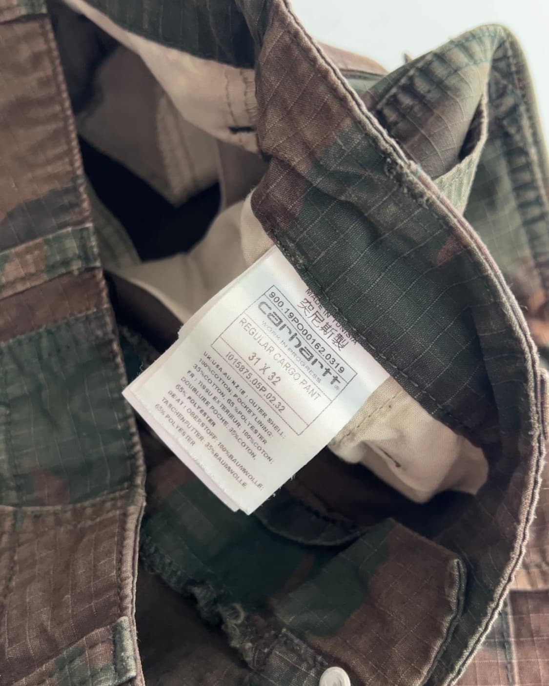 칼하트 WIP 카모 립스탑 팬츠 31 상품이미지6