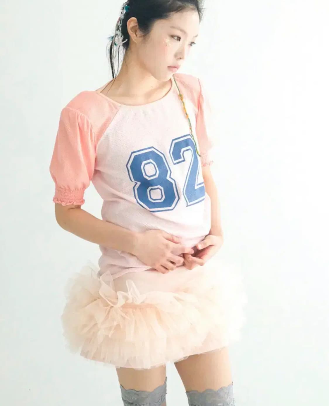 샵페어리 튤 스커트 코랄 jersey tulle skirt coral 상품이미지2