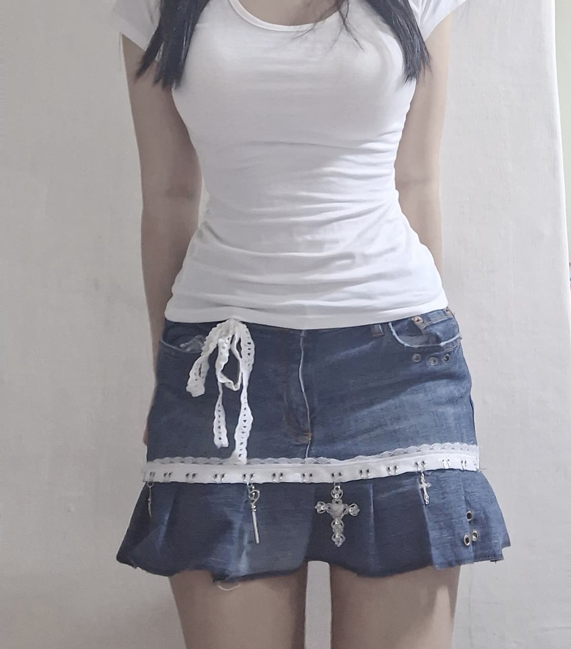 Promise skirt y2k 데님 미니 스커트 상품이미지3