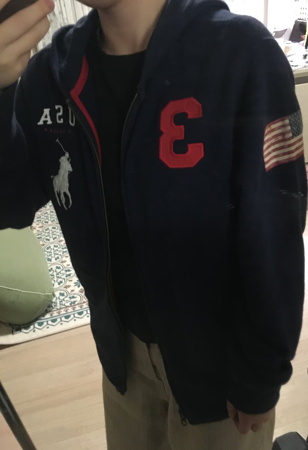 폴로 빅포니 후드집업 표기사이즈L 실사이즈S 상품이미지6