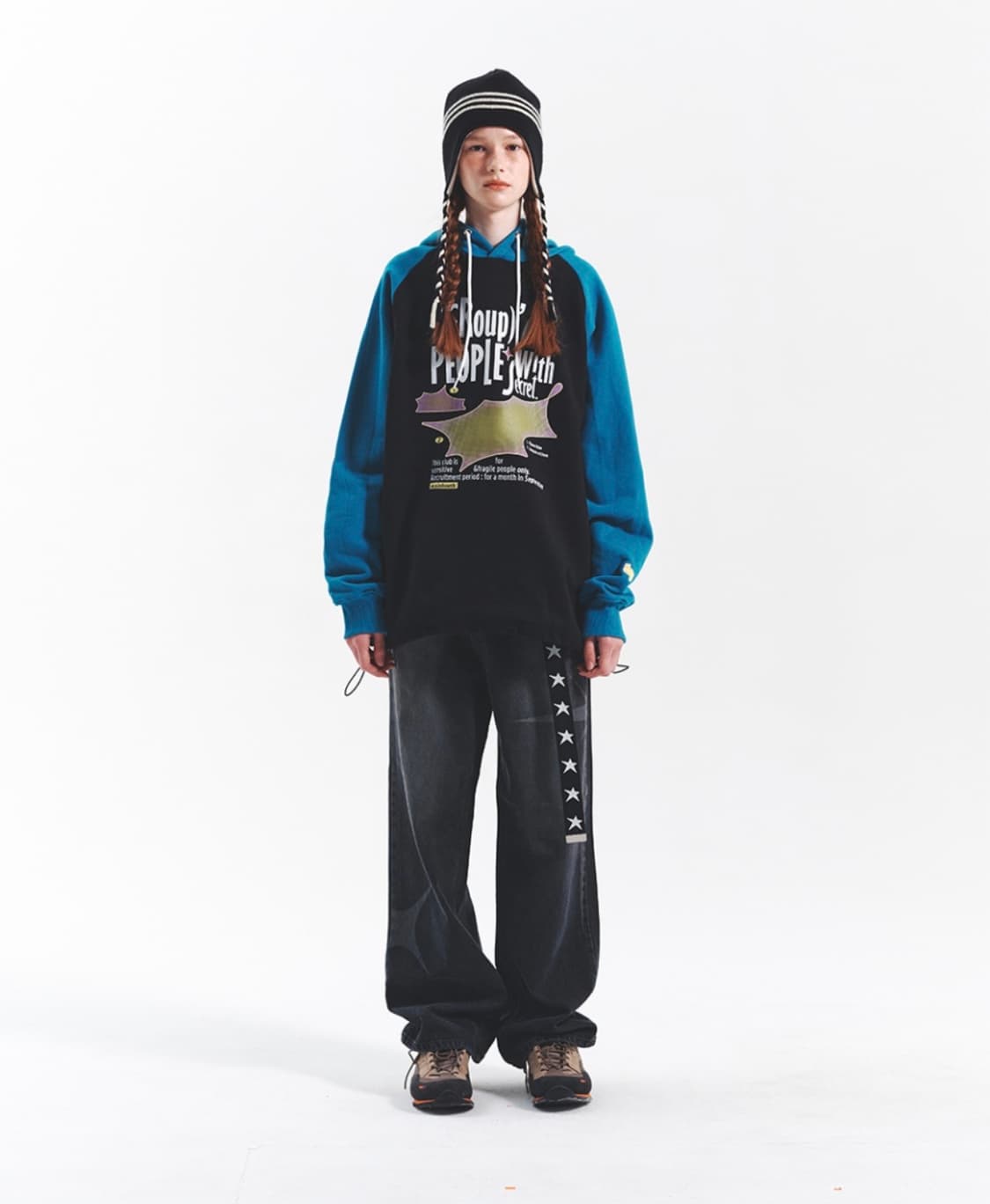 메인부스 후드티 Glitch Hood T-shirt(TEAL BLUE) 상품이미지2