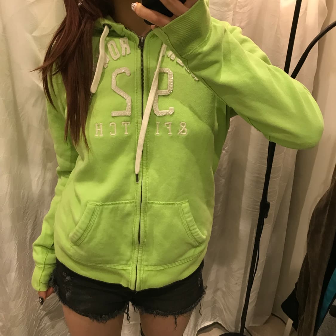 Abercrombie 아베크롬비 y2k 갸루 스팽글 기모 후드집업 상품이미지1