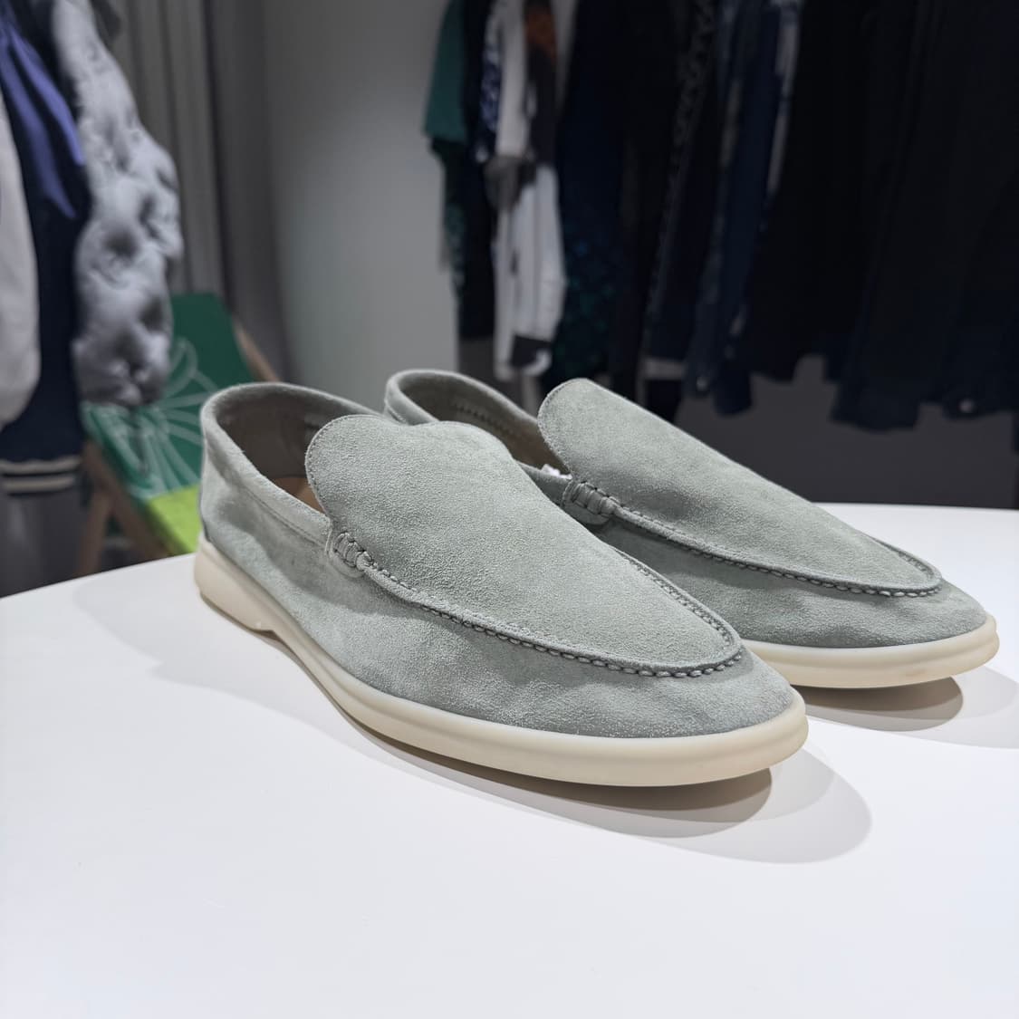 (A/41.5) / 로로피아나 썸머 워크 스웨이드 로퍼 그린 상품이미지3