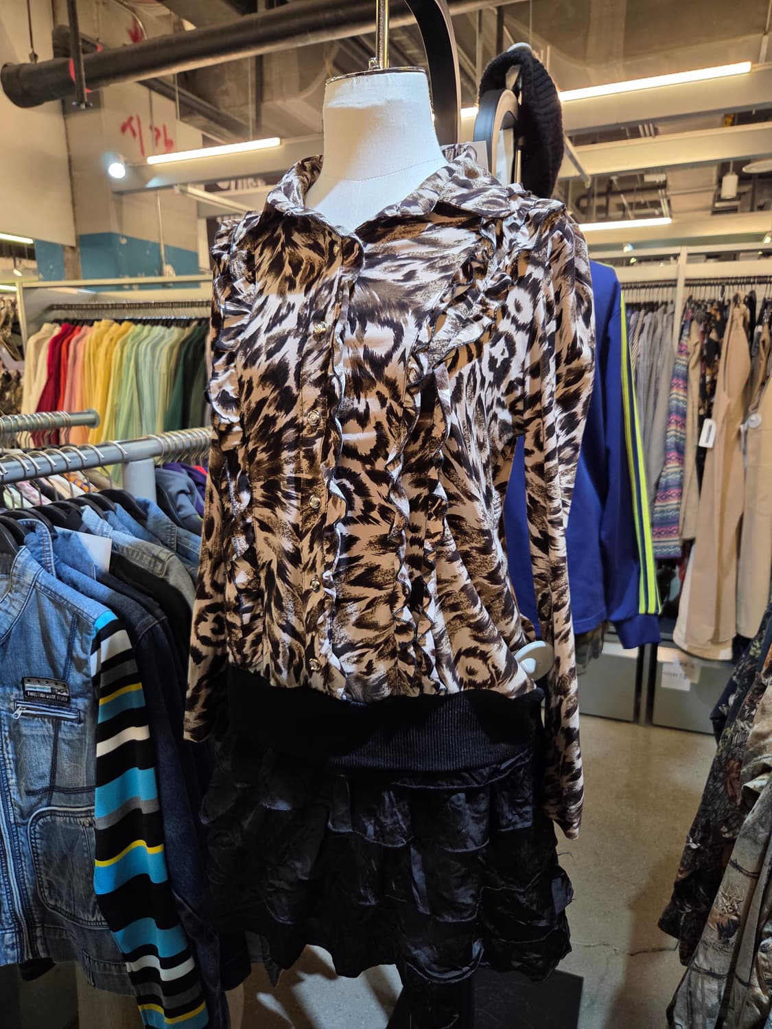 🌟💅갸루특집🌟갸루 호피 블라우스 상품이미지1