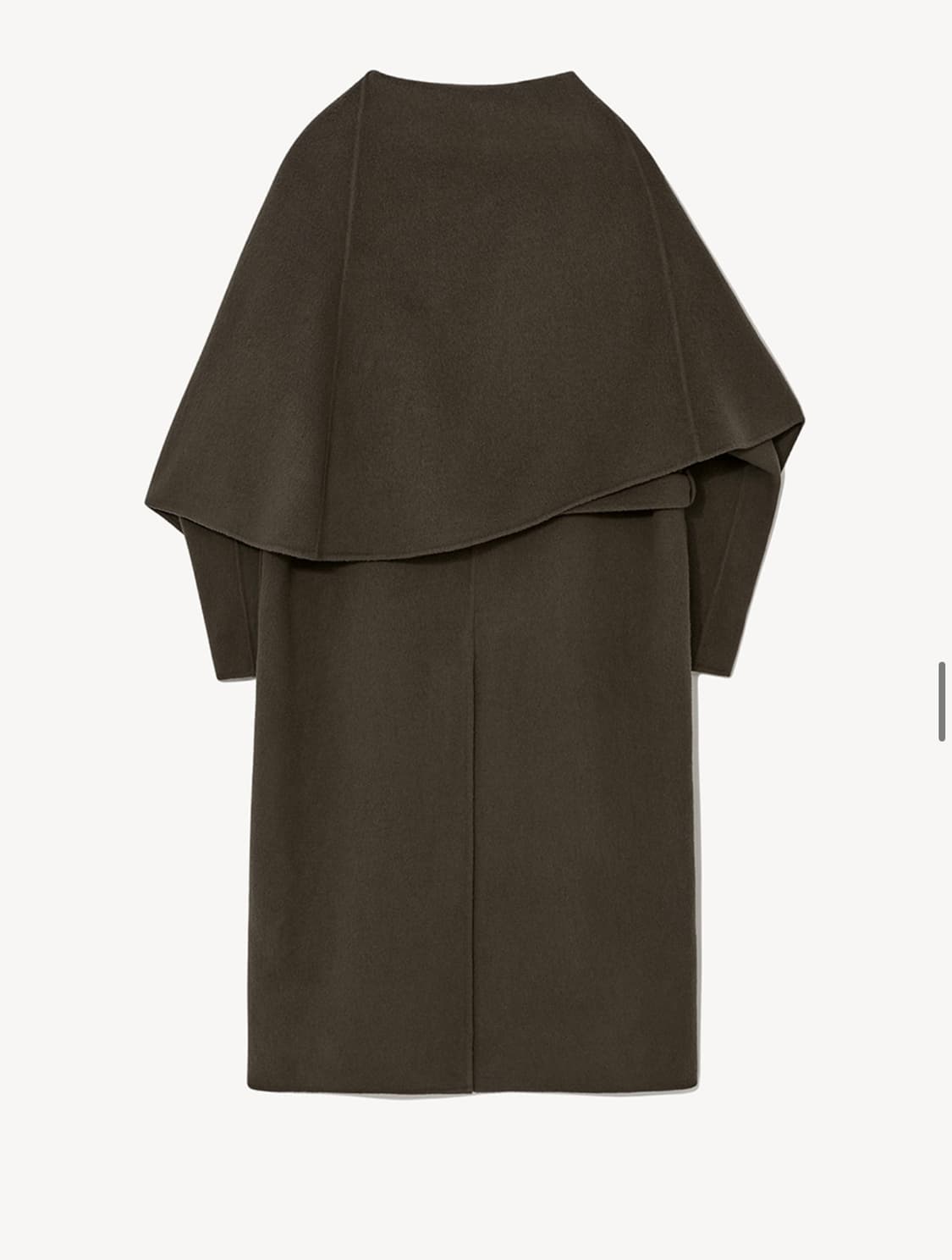 리디피 울 100 드레이프 숄 칼라 롱코트 카키 상품이미지6