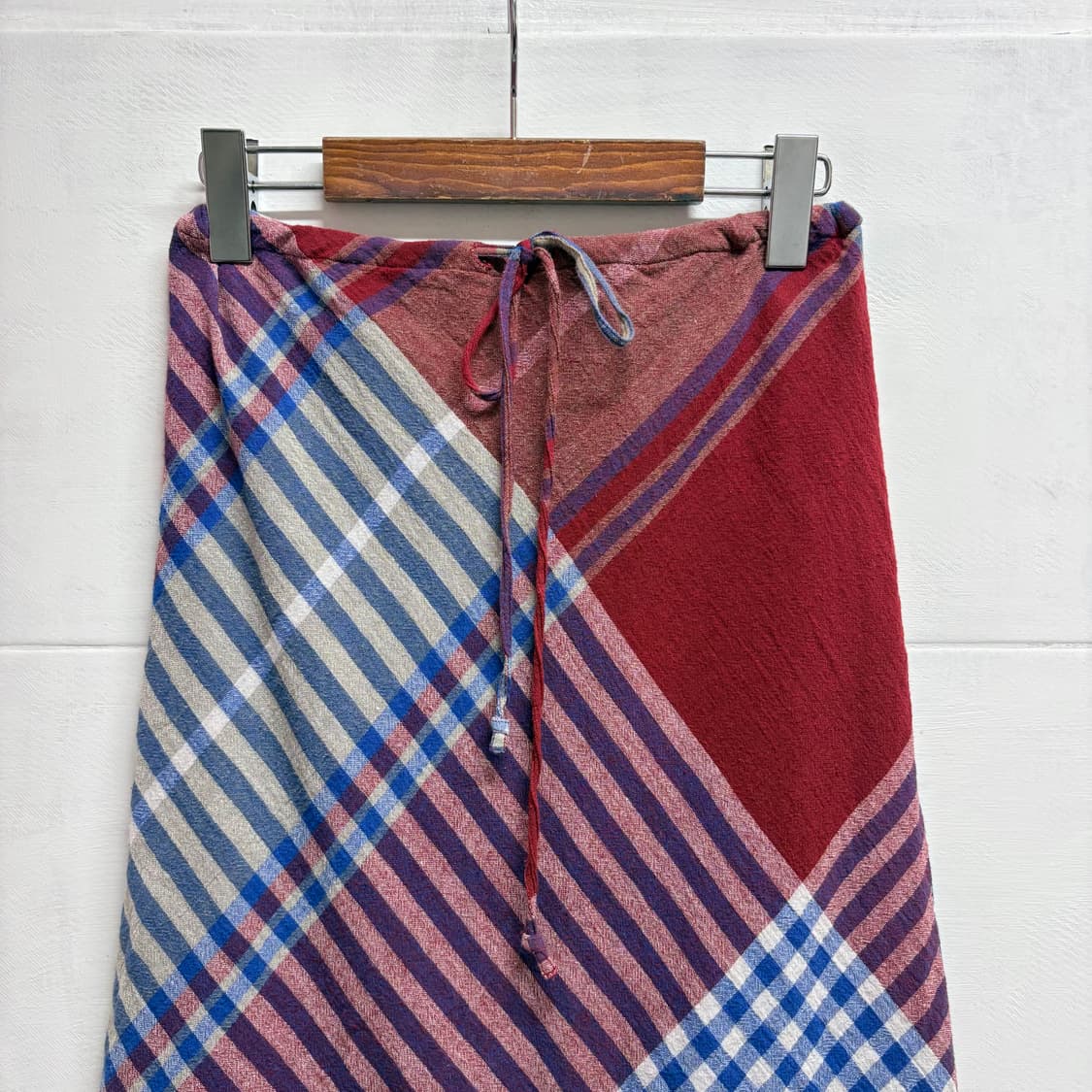 Pyumosso 코튼 체크 레이어트 롱 스커트 JPN  상품이미지2