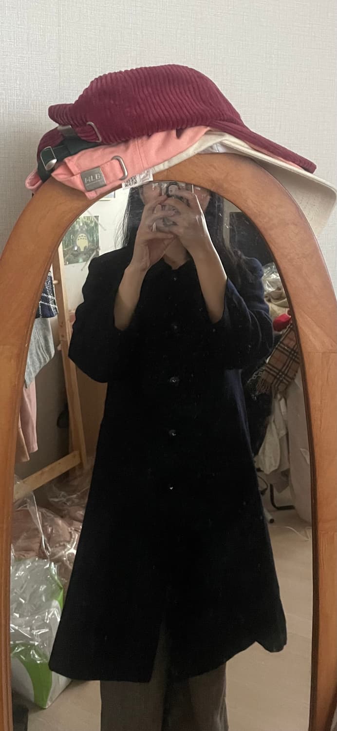 모리걸 빈티지 둥근카라 블랙 롱코트 🖤 상품이미지3