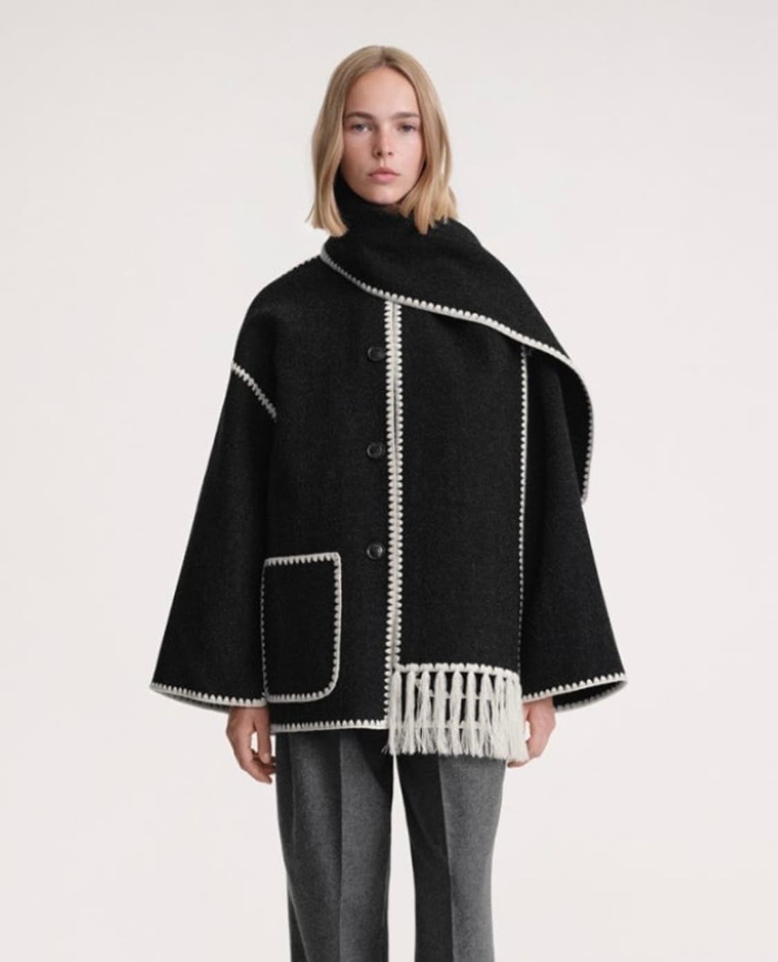 토템 스카프 코트 상품이미지1