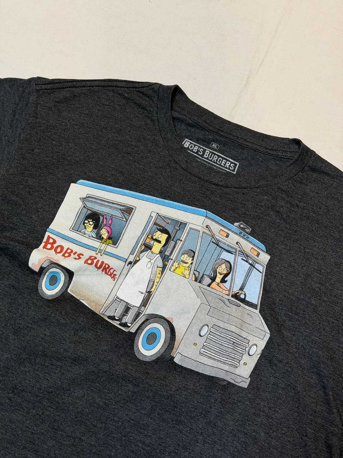 밥스 버거스 빈티지 애니메이션 티셔츠 그레이 상품이미지2