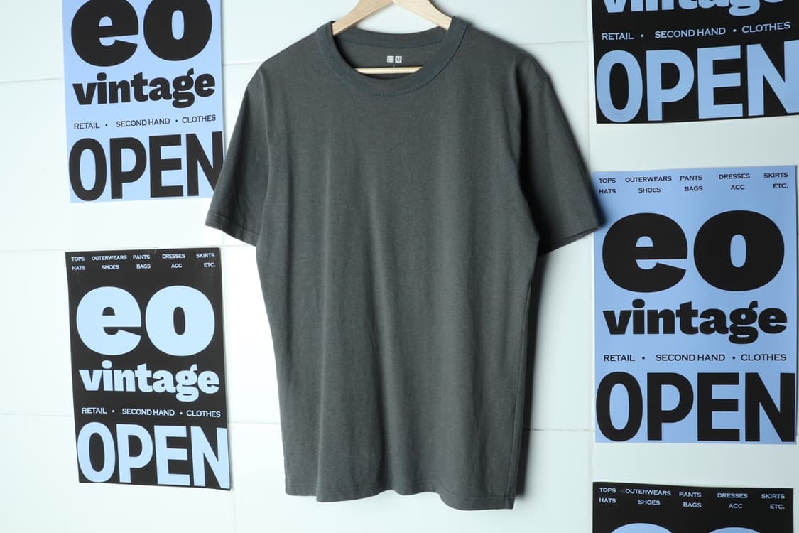 (L-XL) 유니클로 반팔 티셔츠 소재패턴 U라인 감성-H31918 상품이미지2