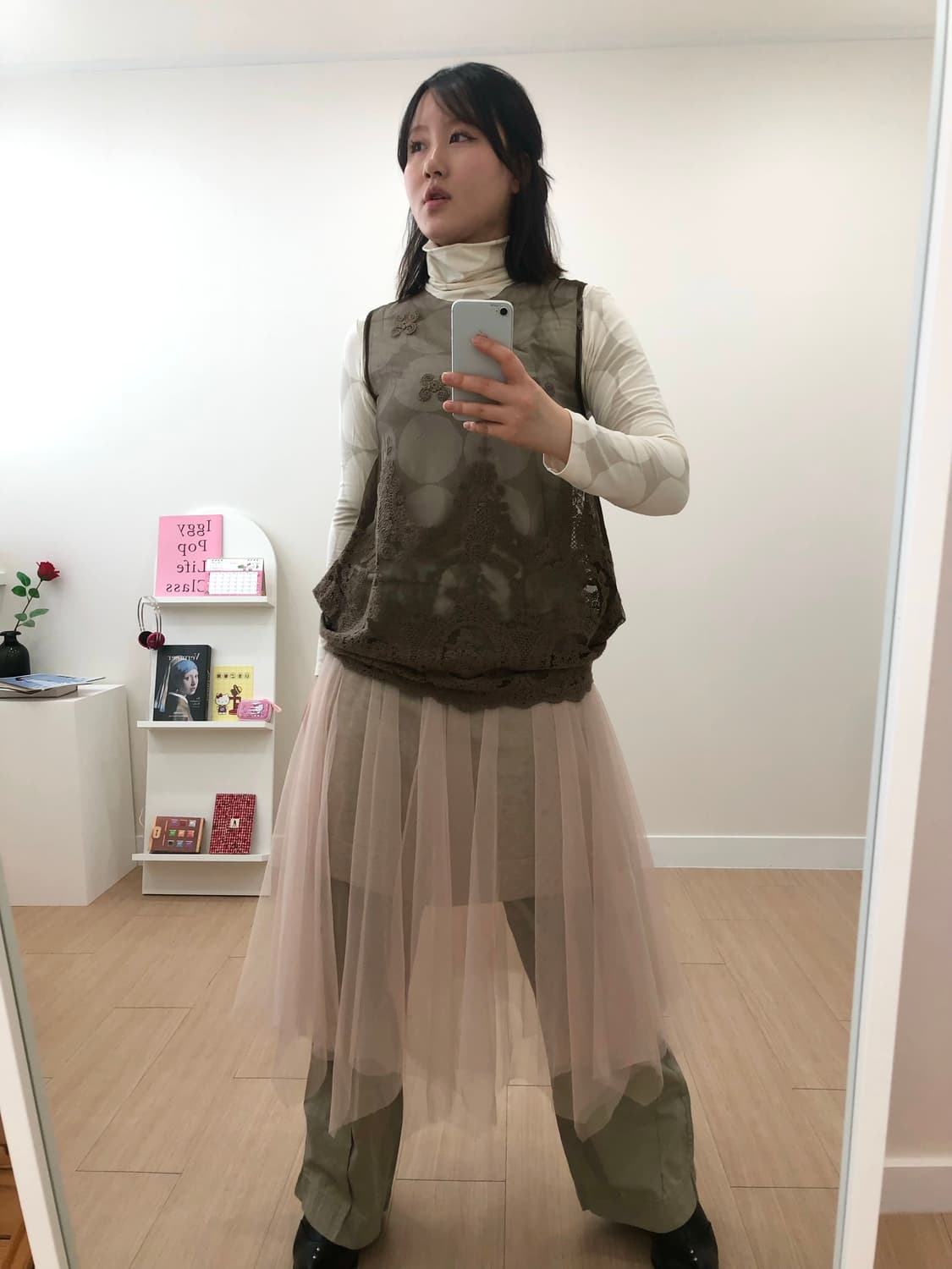 도쿄 상경 소녀 코디 (모리걸 빈티지 레이어드 룩) 상품이미지3