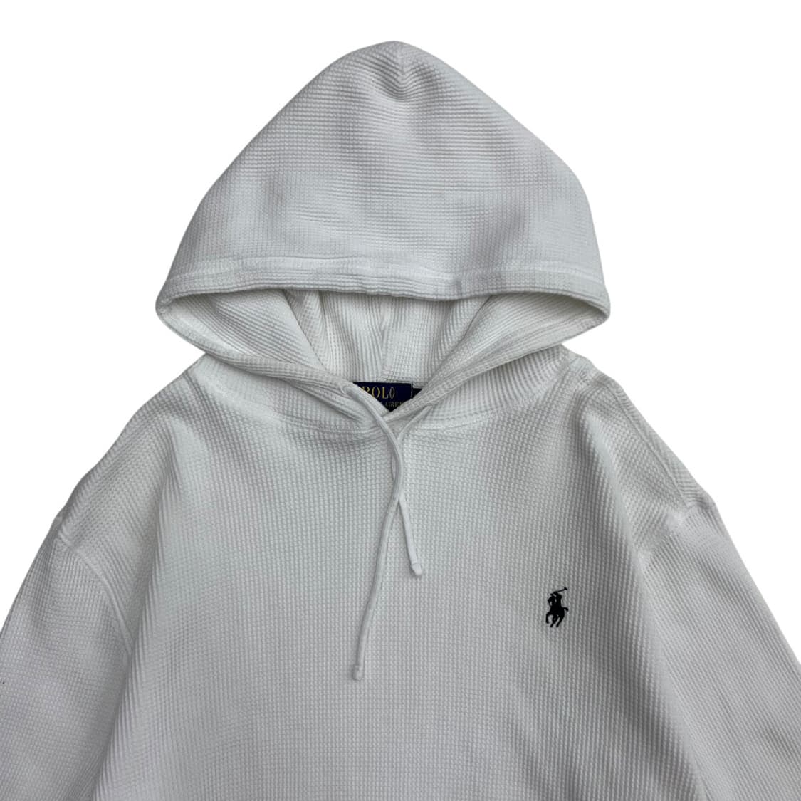 폴로 랄프로렌 네이비포니 화이트 와플 후드티 XL 상품이미지4