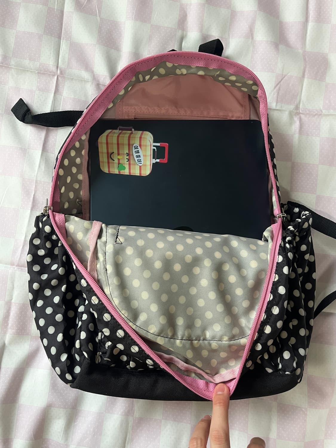 블랙 도트 백팩 🎀 상품이미지3