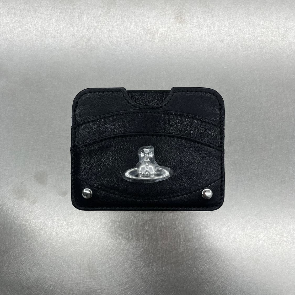 비비안 웨스트우드 하프문 카드 홀더 블랙 상품이미지1