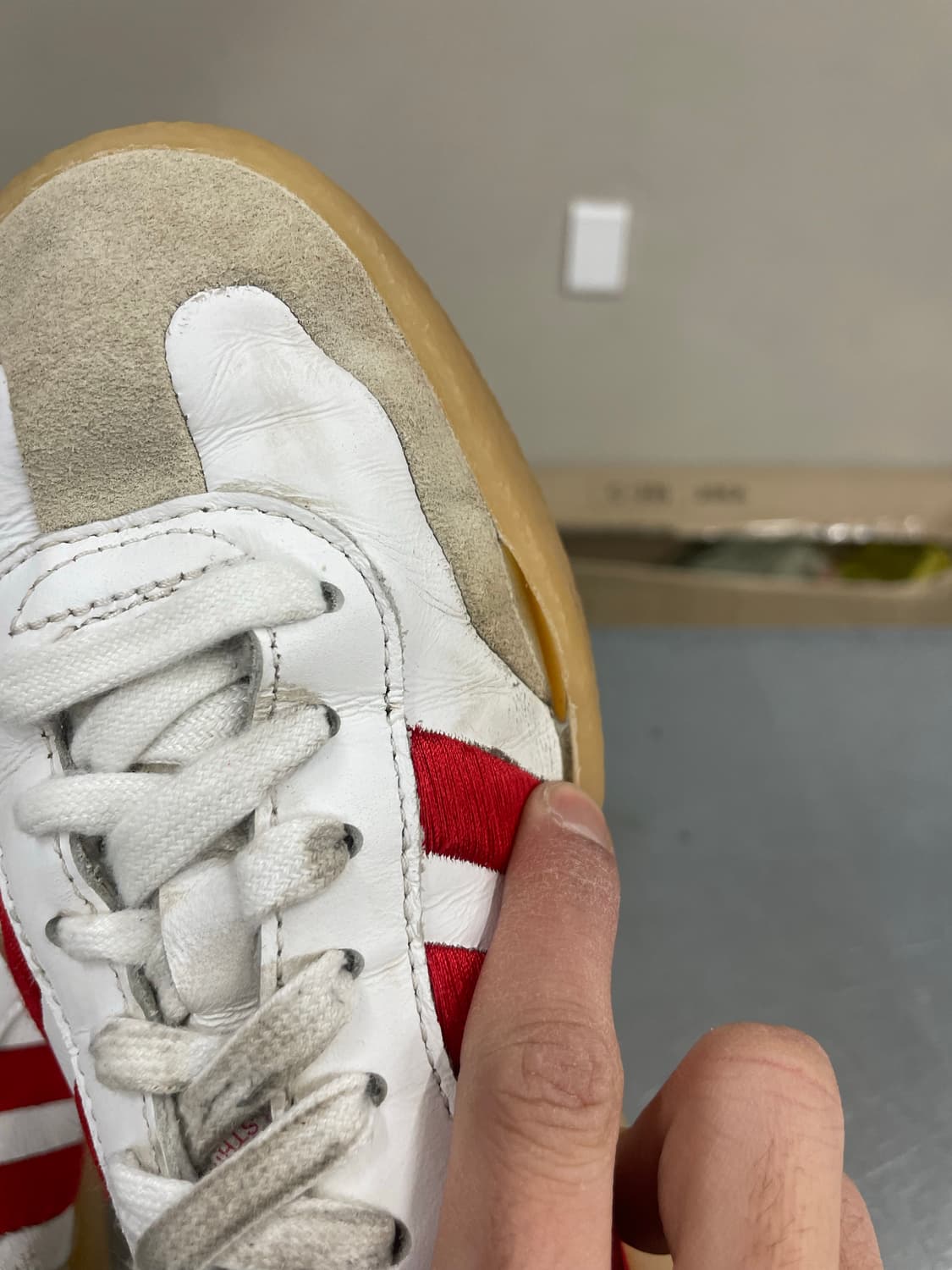 아디다스 삼바OG 화이트 솔라 레드 250 상품이미지8