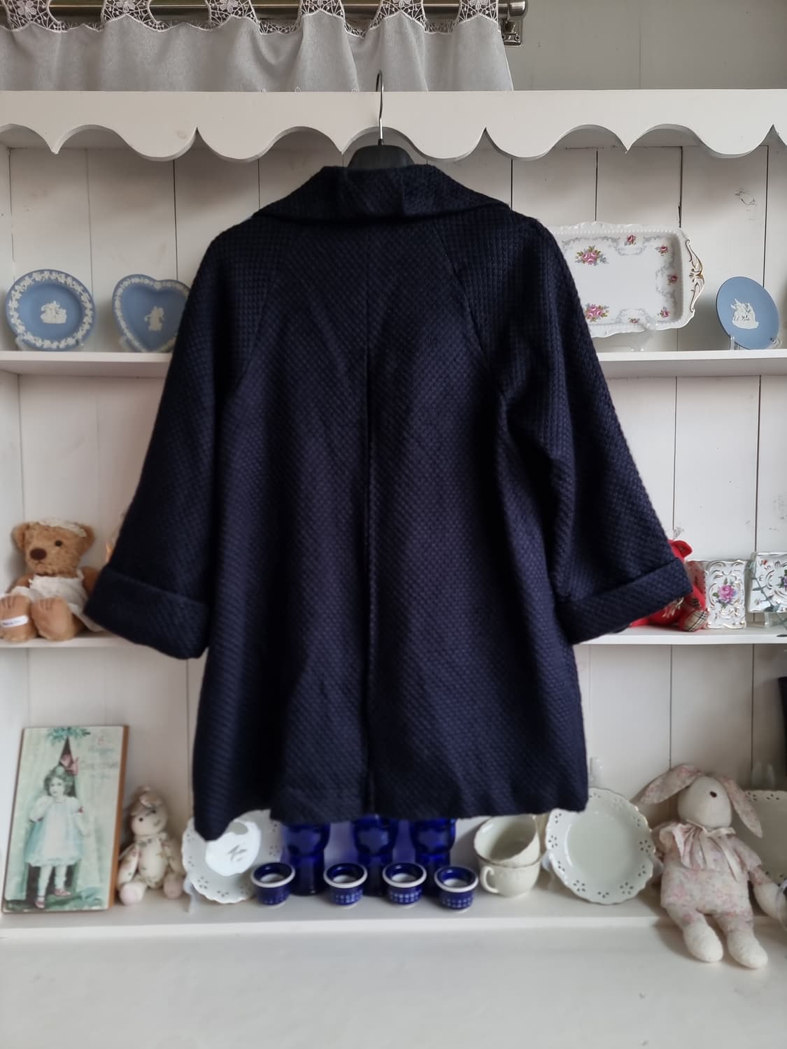 네이비 모직 코트 상품이미지4