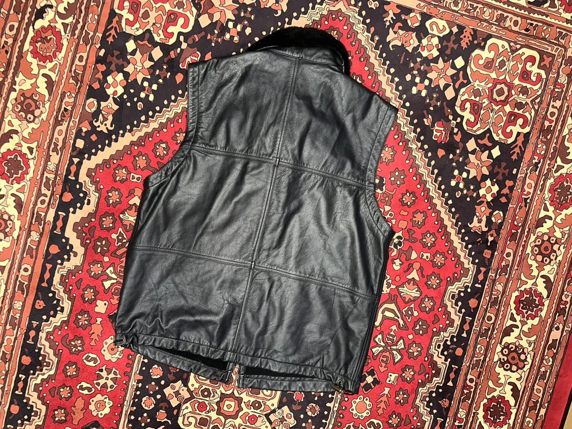 ( XL - 2XL ) 가죽조끼 아메카지 워크웨어 빈티지가죽 레더자켓 상품이미지5
