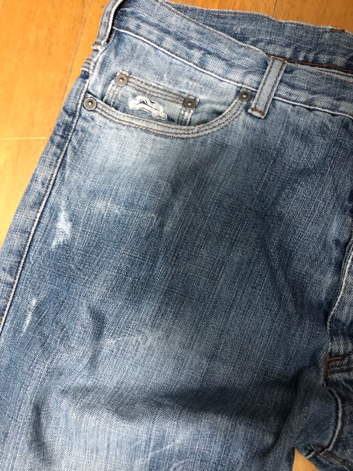 닐바렛 빈티지 워싱 데미지 지퍼 데님팬츠 31 상품이미지4